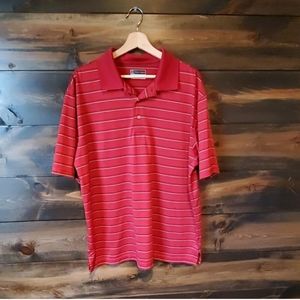 PGA Tour Red Striped Polo